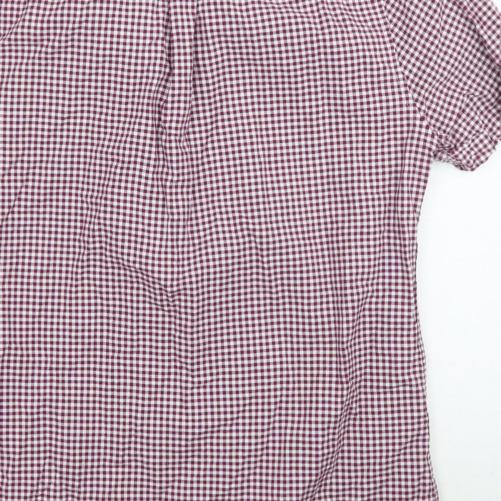 Burton Mens Purple Check   Button-Up Size M