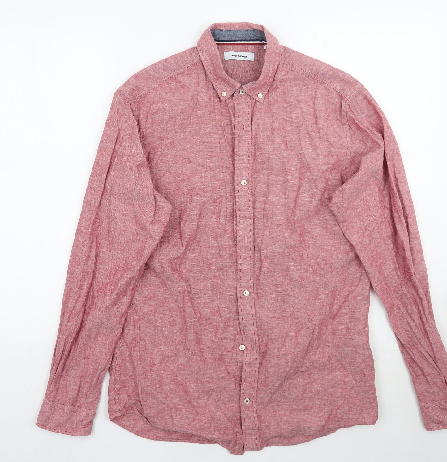 JACK & JONES Mens Red    Button-Up Size M