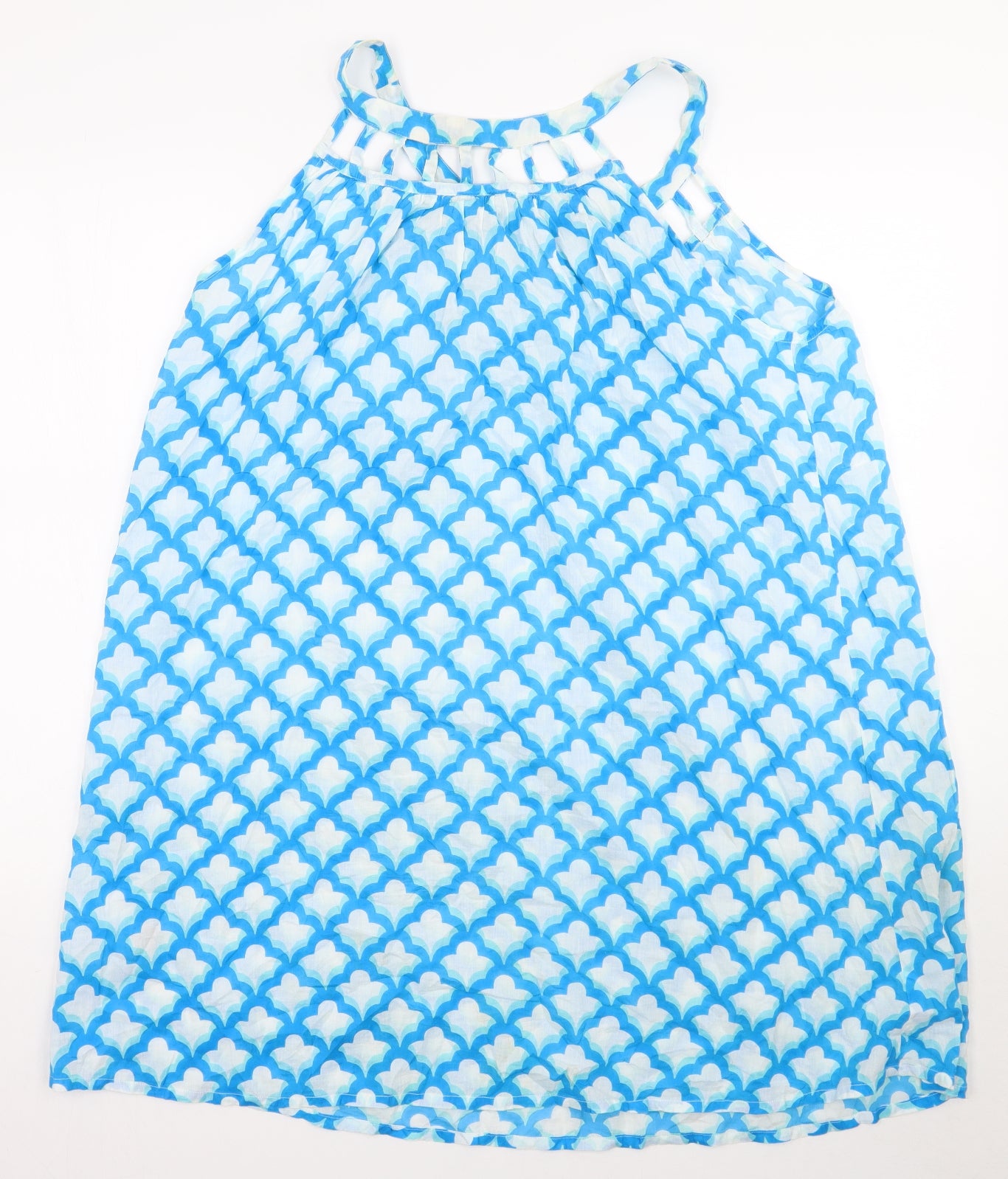 Peppermint Womens Blue Geometric  A-Line  Size M