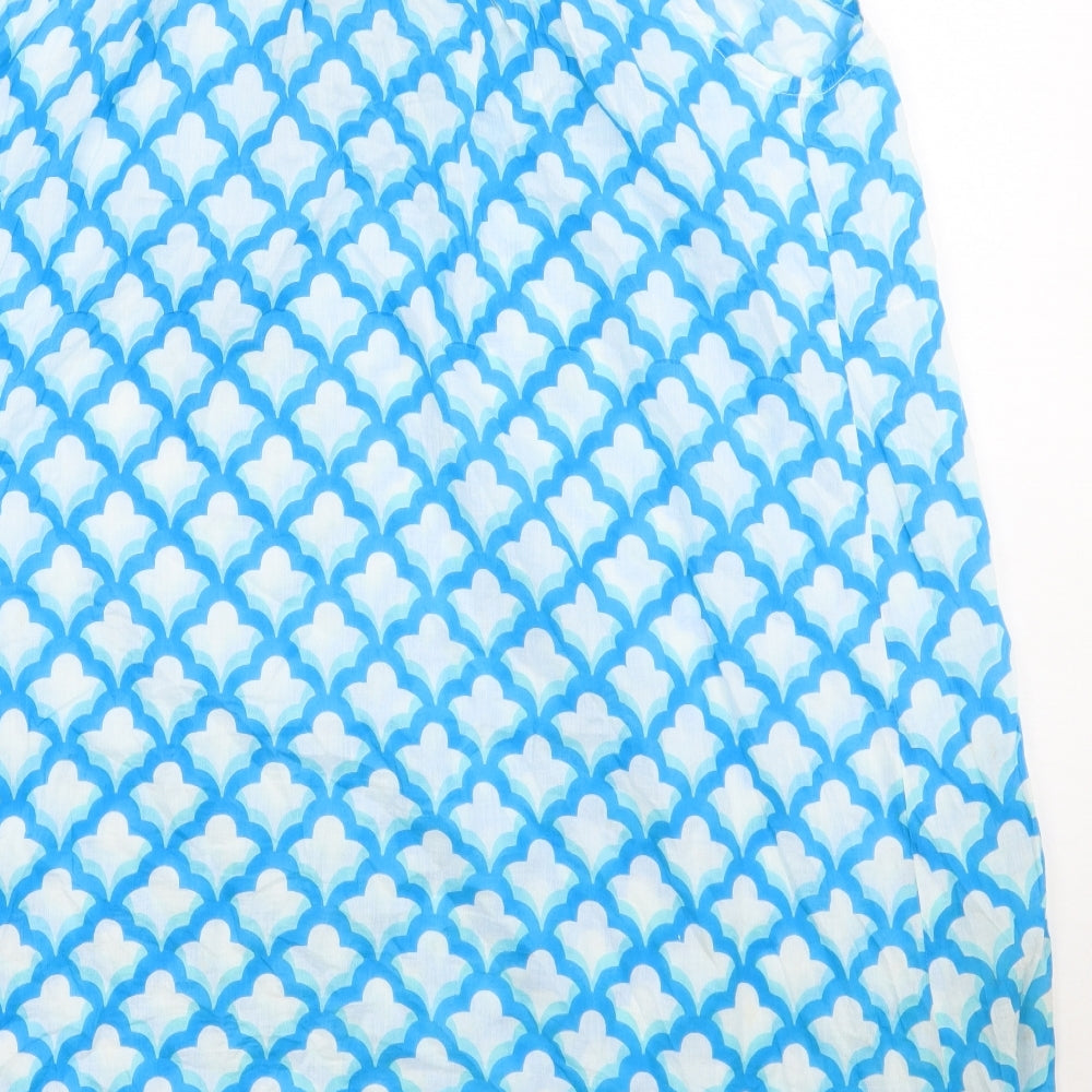 Peppermint Womens Blue Geometric  A-Line  Size M