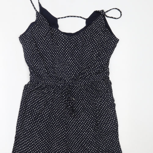 H&M Womens Blue Polka Dot  Romper One-Piece Size L