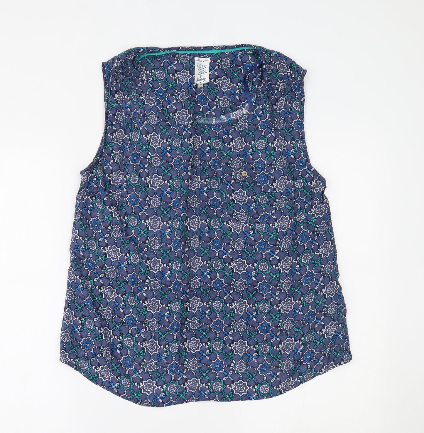 MANTARAY Womens Blue Floral  Camisole Blouse Size 16