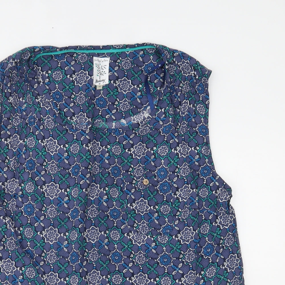 MANTARAY Womens Blue Floral  Camisole Blouse Size 16
