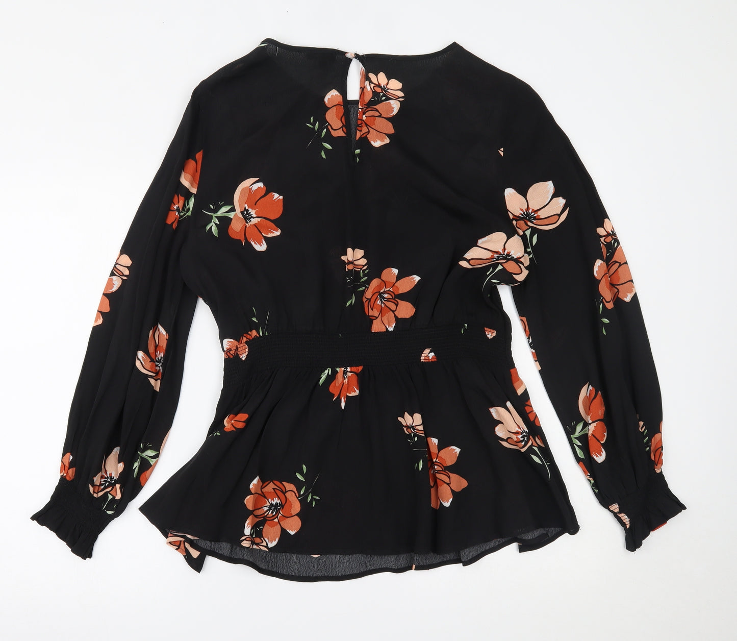 River Island Womens Black Floral  Basic Blouse Size 14