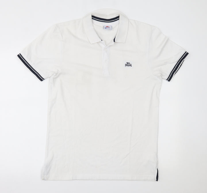 Lonsdale Mens White Polo Size M