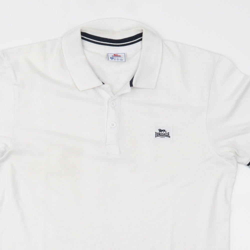 Lonsdale Mens White    Polo Size M