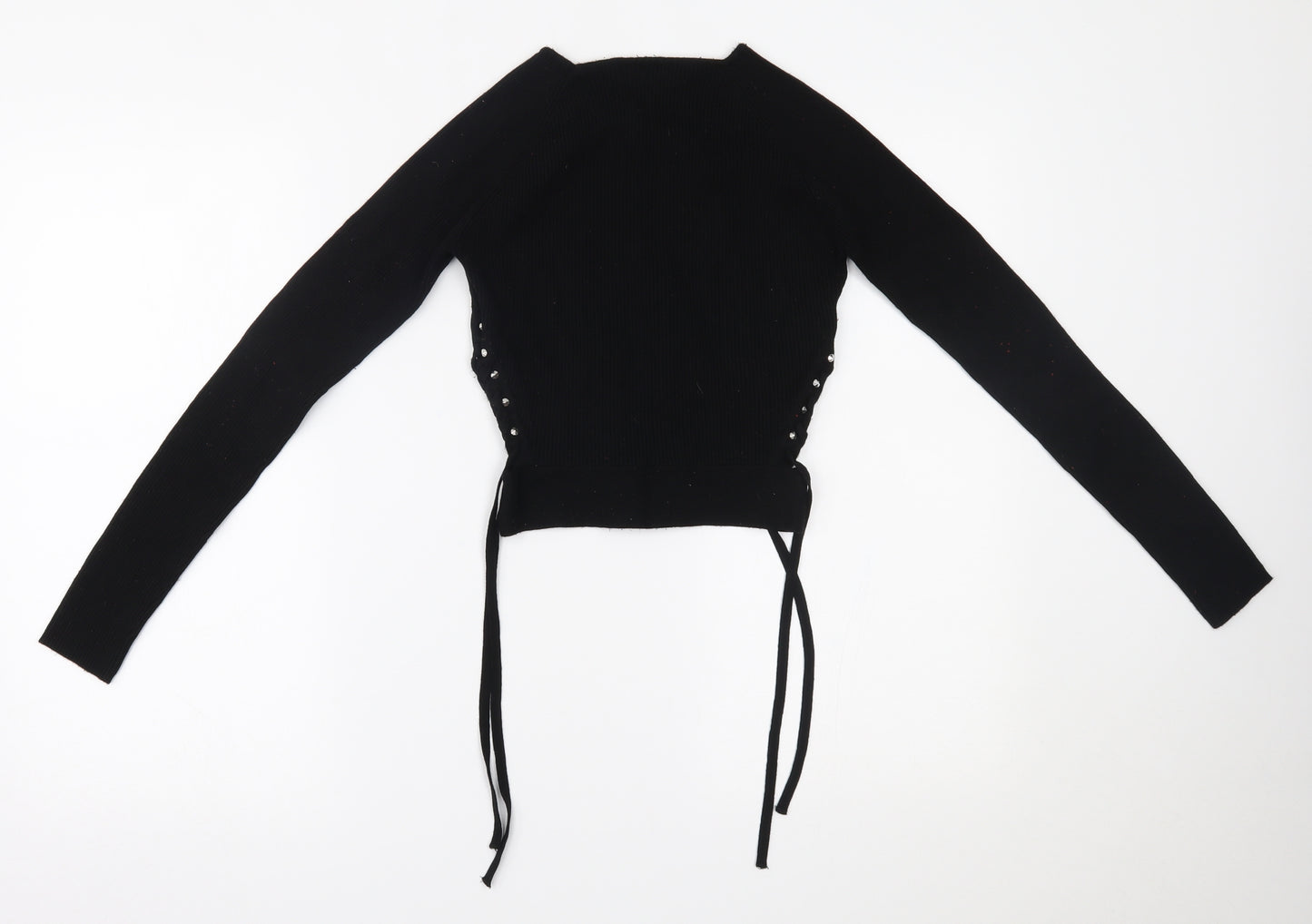 Zara Knit Womens Black   Cropped Blouse Size S