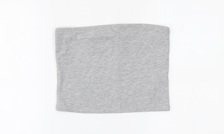New Look Womens Grey   Cropped Blouse Size M