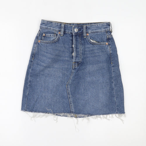 H&M Womens Blue  Denim Mini Skirt Size 4