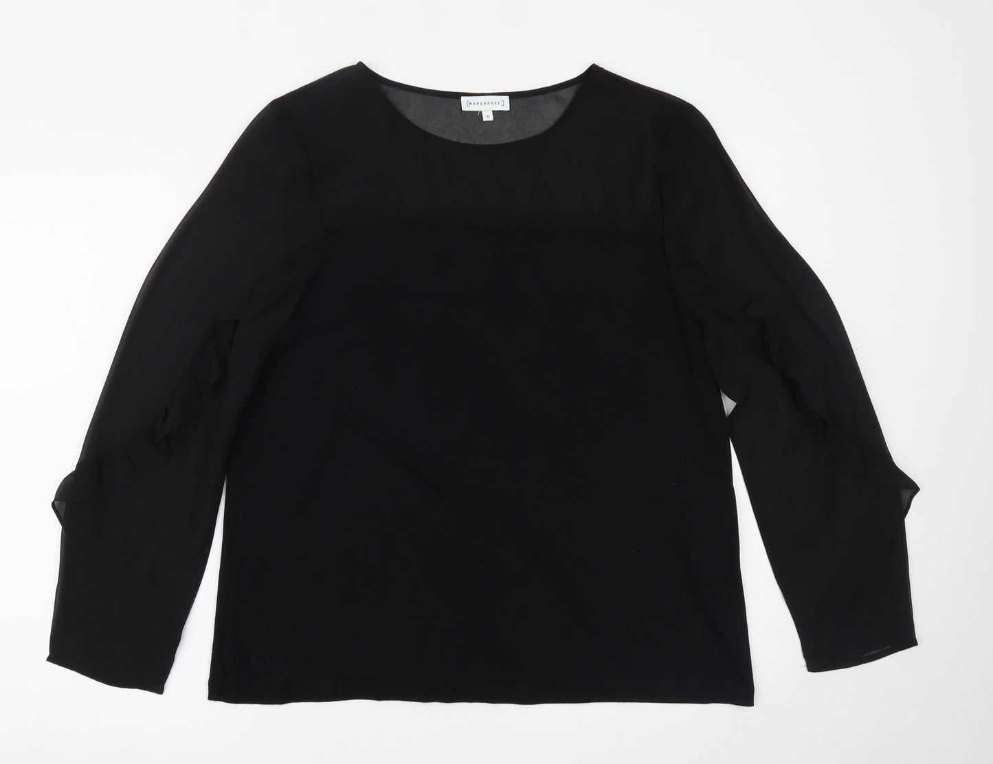 Warehouse Womens Black   Basic Blouse Size 16