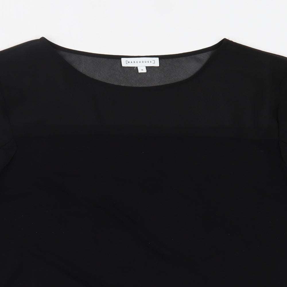 Warehouse Womens Black   Basic Blouse Size 16