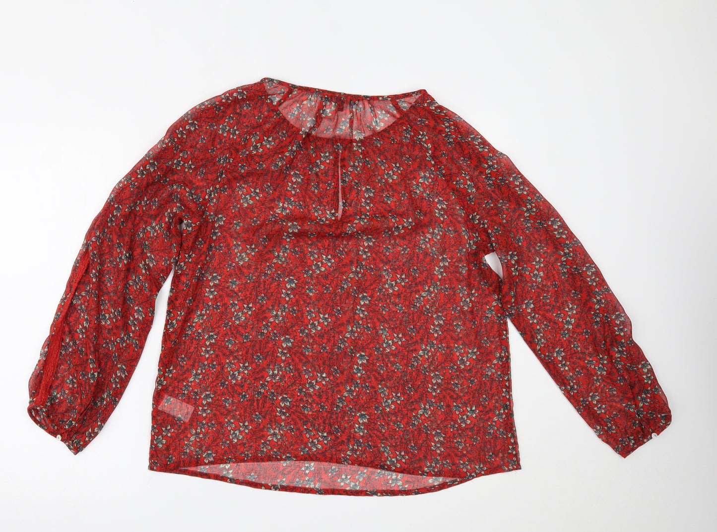 NEXT Womens Red Floral  Basic Blouse Size 14