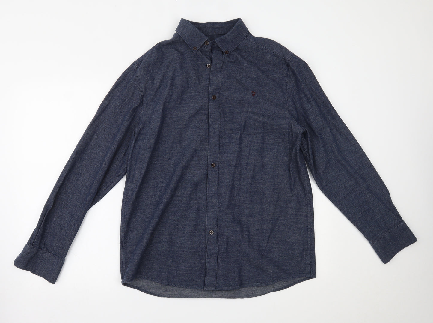 Farah Mens Blue    Button-Up Size L