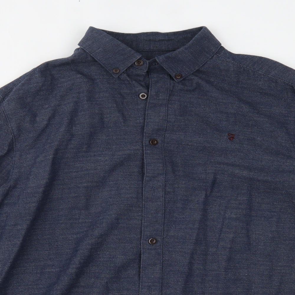 Farah Mens Blue    Button-Up Size L