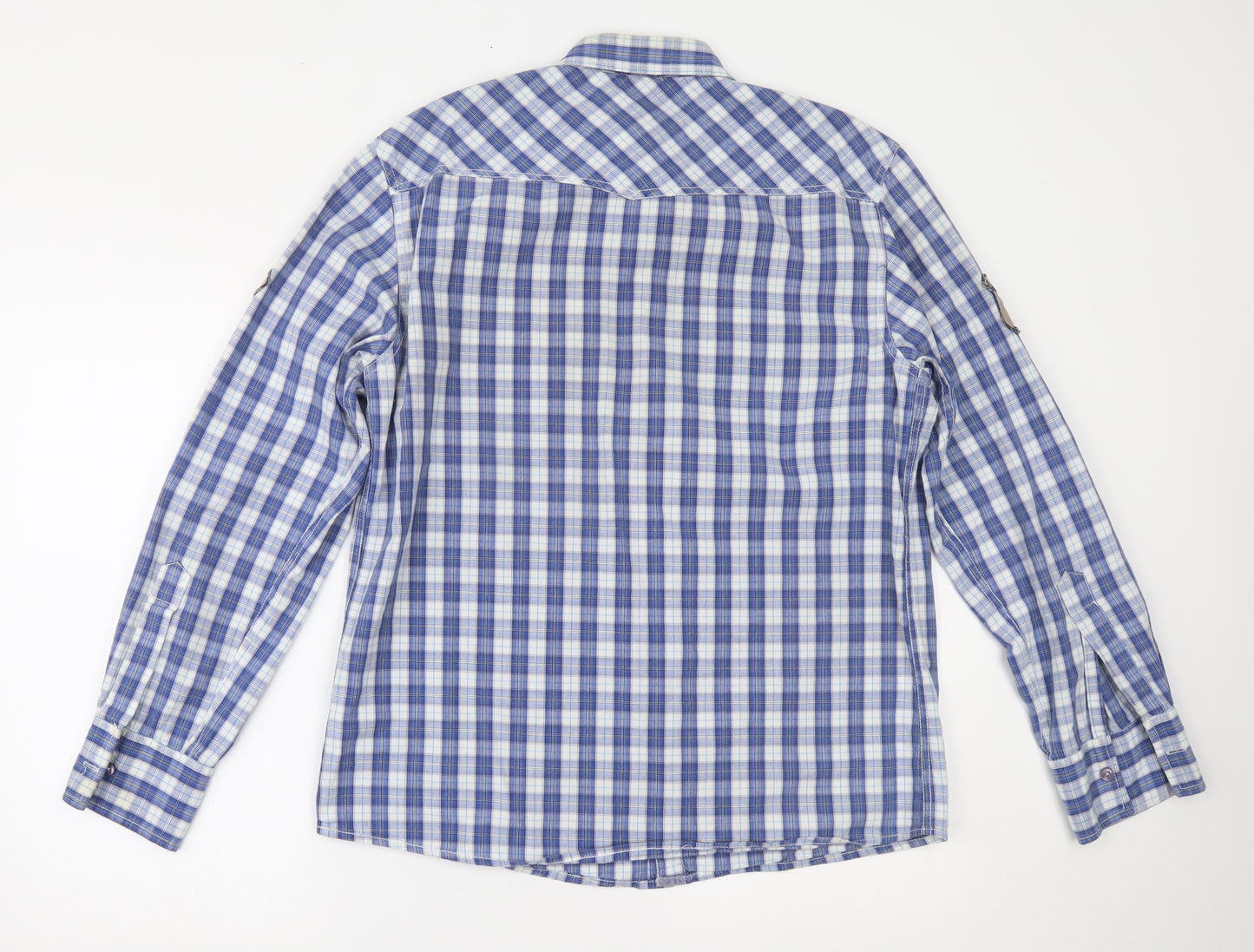Tokyo Laundry Mens Blue Plaid   Button-Up Size L