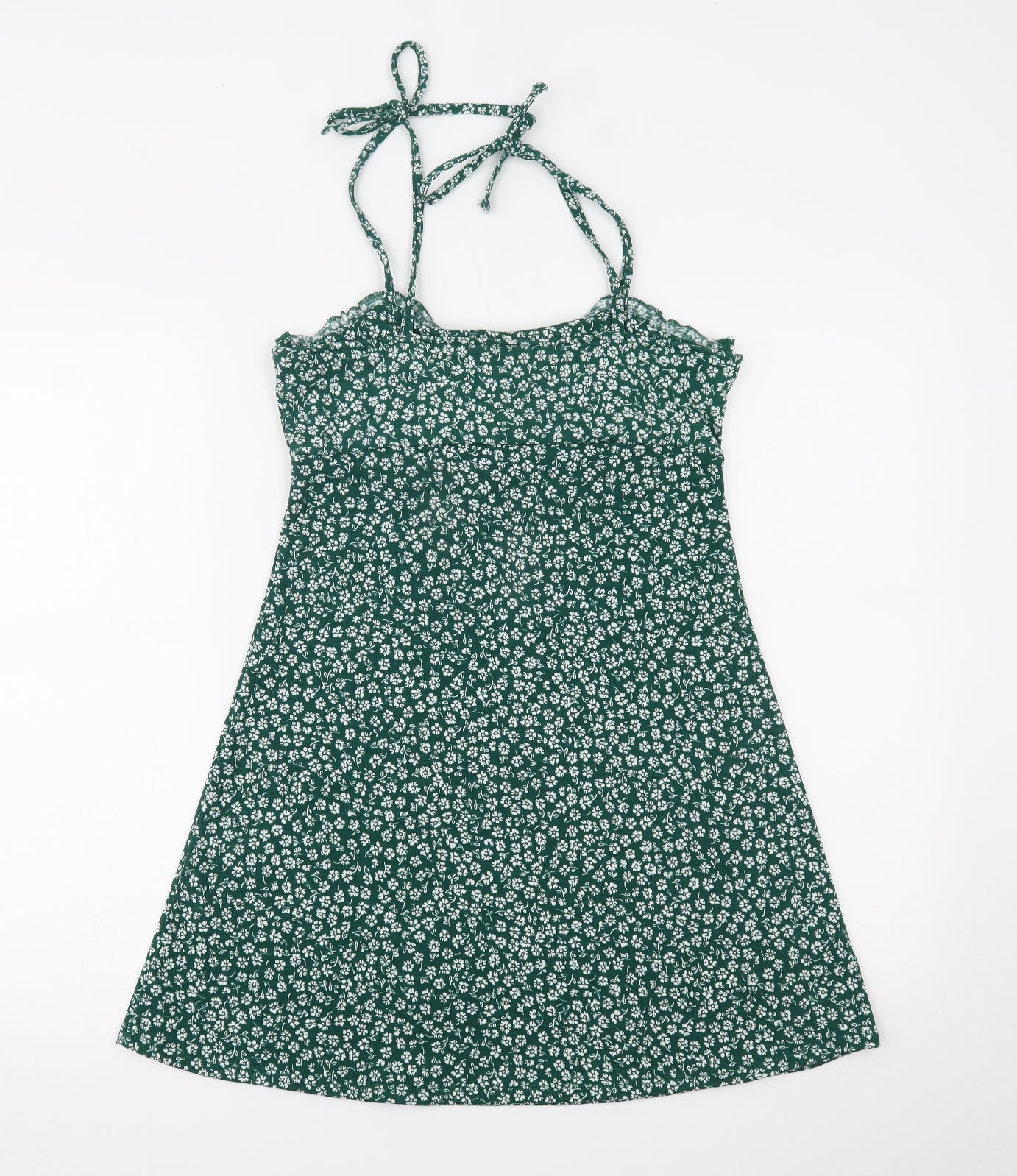 H&M Womens Green Floral  A-Line  Size S