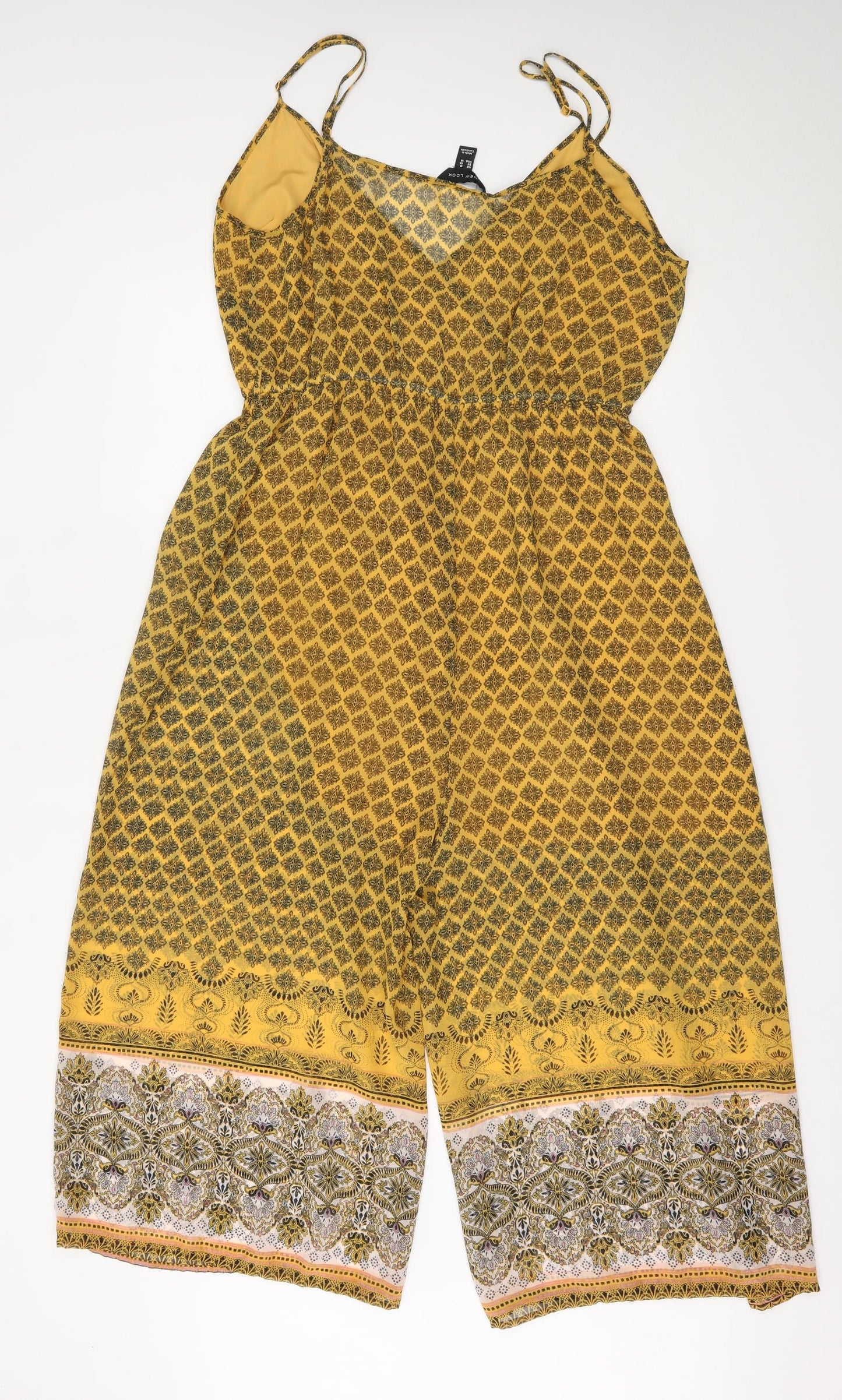 New Look Womens Yellow Floral  Jumpsuit One-Piece Size 18