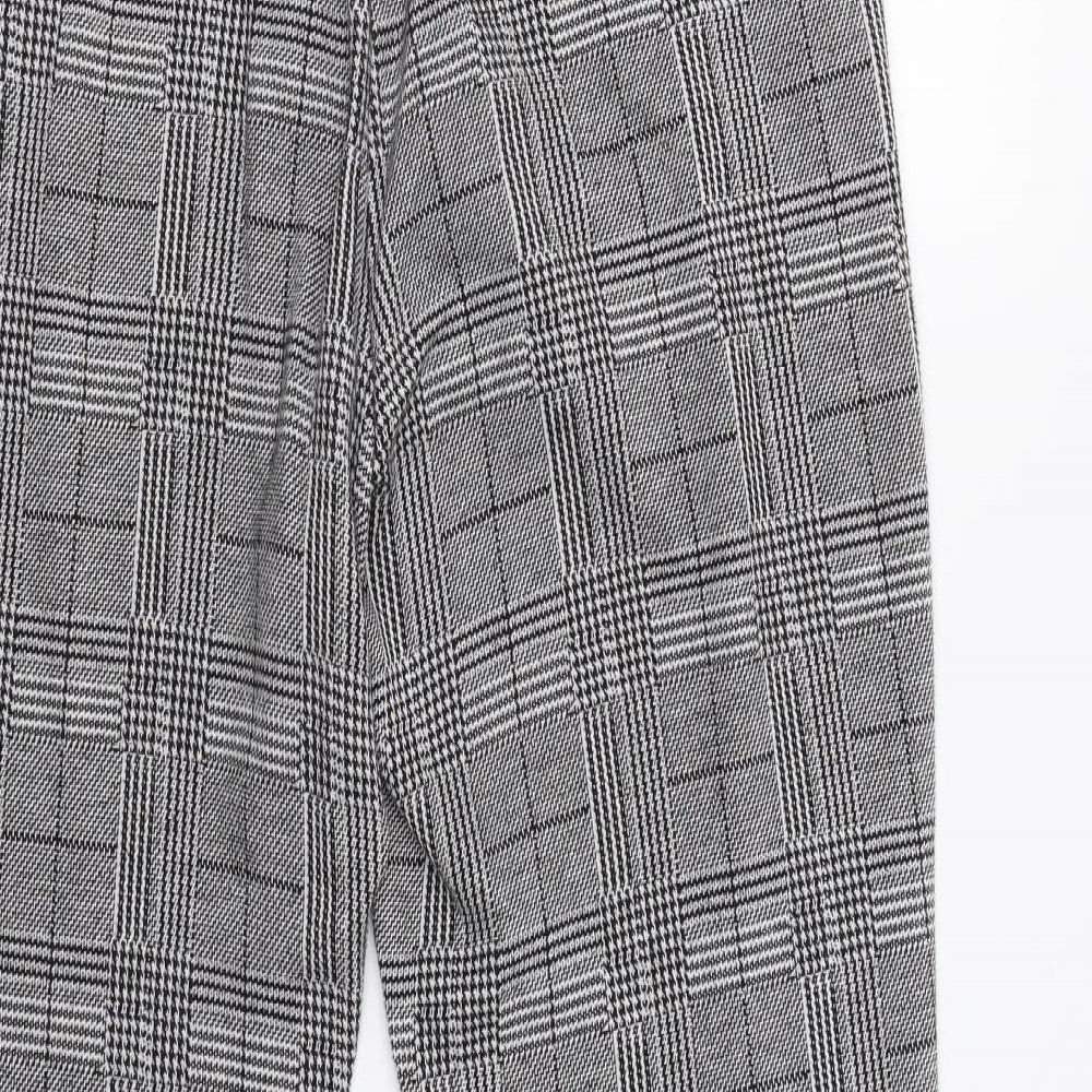 NEXT Womens Grey Check  Dress Pants Trousers Size 12 L27 in