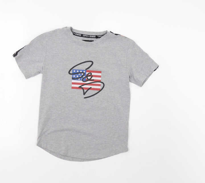 Supply & Demand Boys Grey   Basic Polo Size 10-11 Years