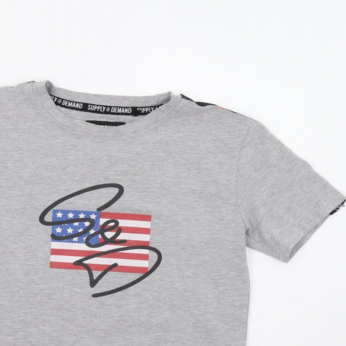 Supply & Demand Boys Grey   Basic Polo Size 10-11 Years