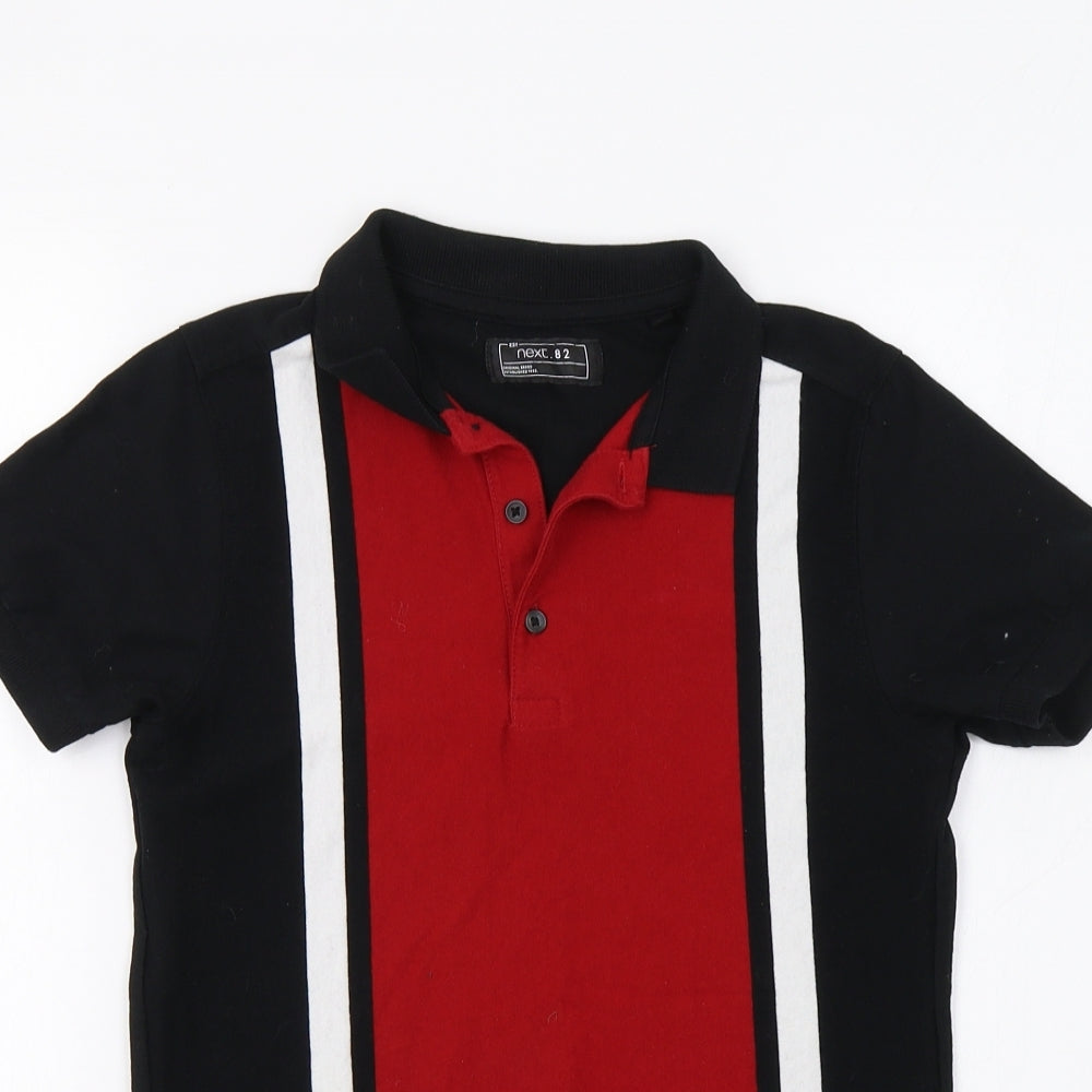 NEXT Boys Black Striped  Basic Polo Size 10 Years