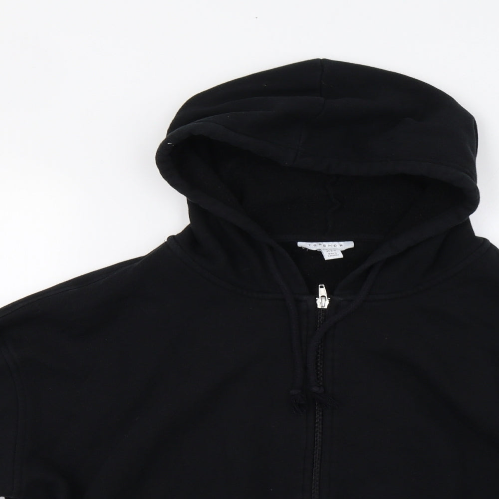 Topshop Womens Black   Full Zip Hoodie Size M