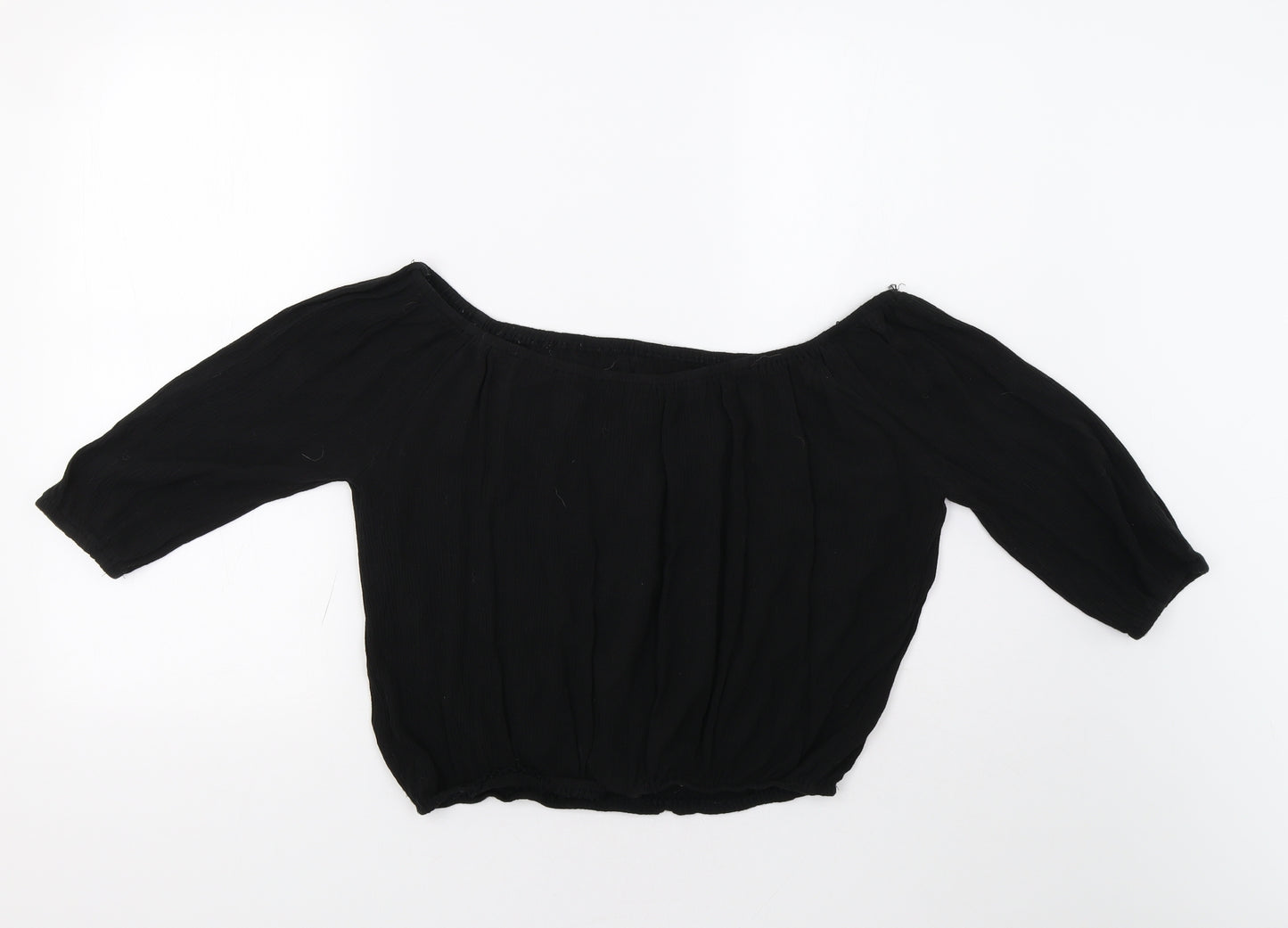 Primark Womens Black   Cropped Blouse Size 6