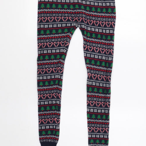 Primark Womens Blue Fair Isle  Harem Leggings Size 8 L27 in