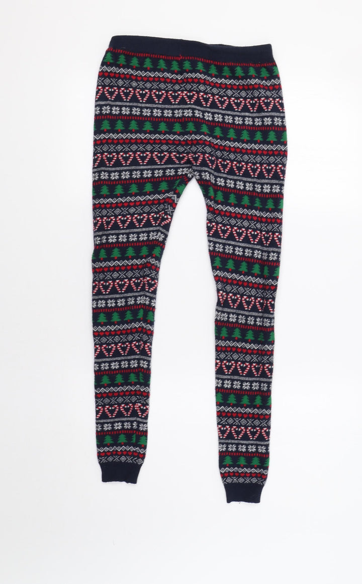 Primark Womens Blue Fair Isle Harem Leggings Size 8 L27 in