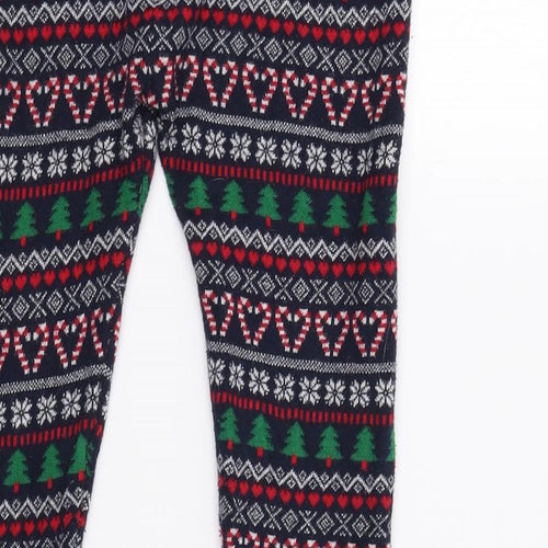 Primark Womens Blue Fair Isle  Harem Leggings Size 8 L27 in