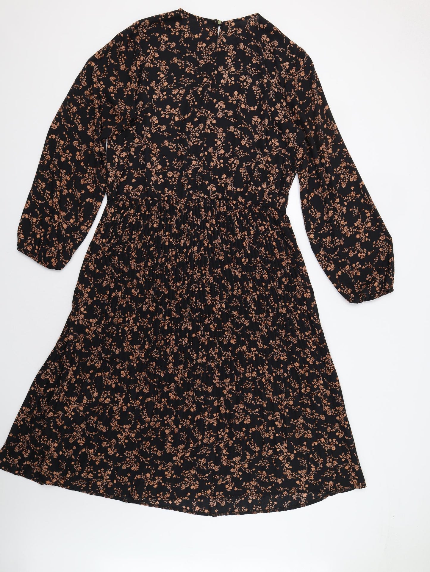 George Womens Black Floral  A-Line  Size 18