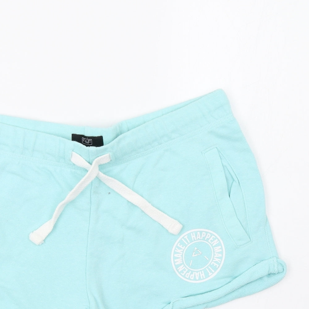 F&F Womens Blue   Sweat Shorts Size 8