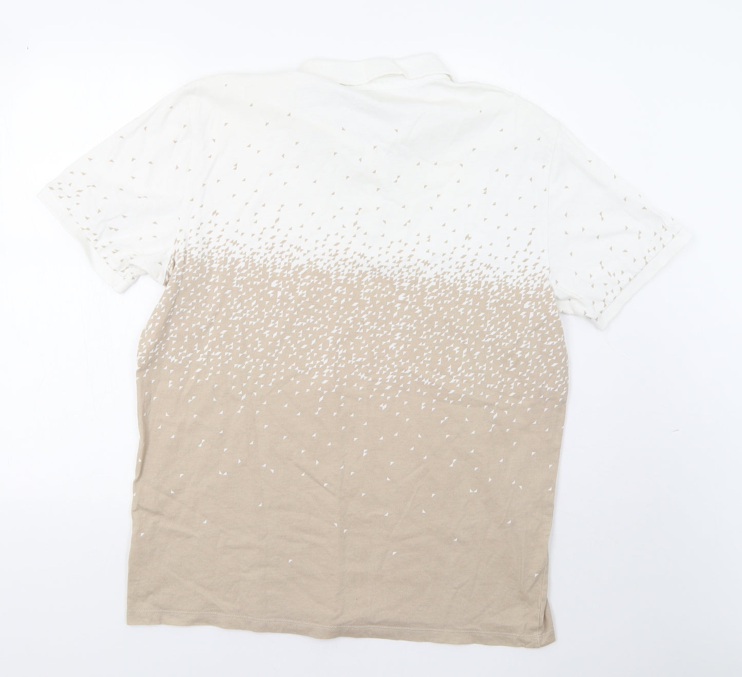 NEXT Mens Beige Geometric   Polo Size XL