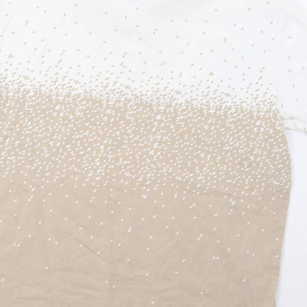 NEXT Mens Beige Geometric   Polo Size XL