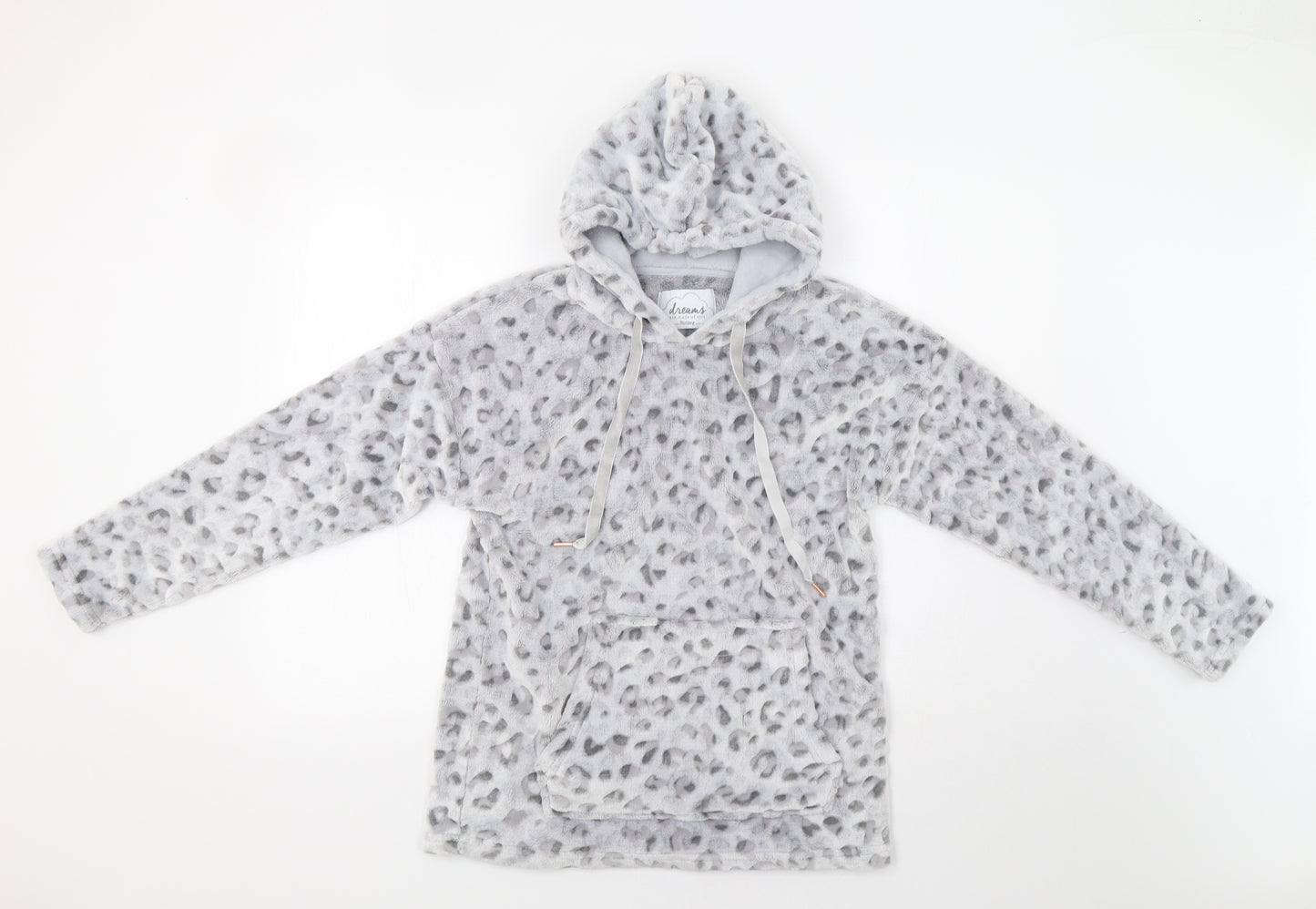 Nutmeg Womens Grey Animal Print  Top Pyjama Top Size 10