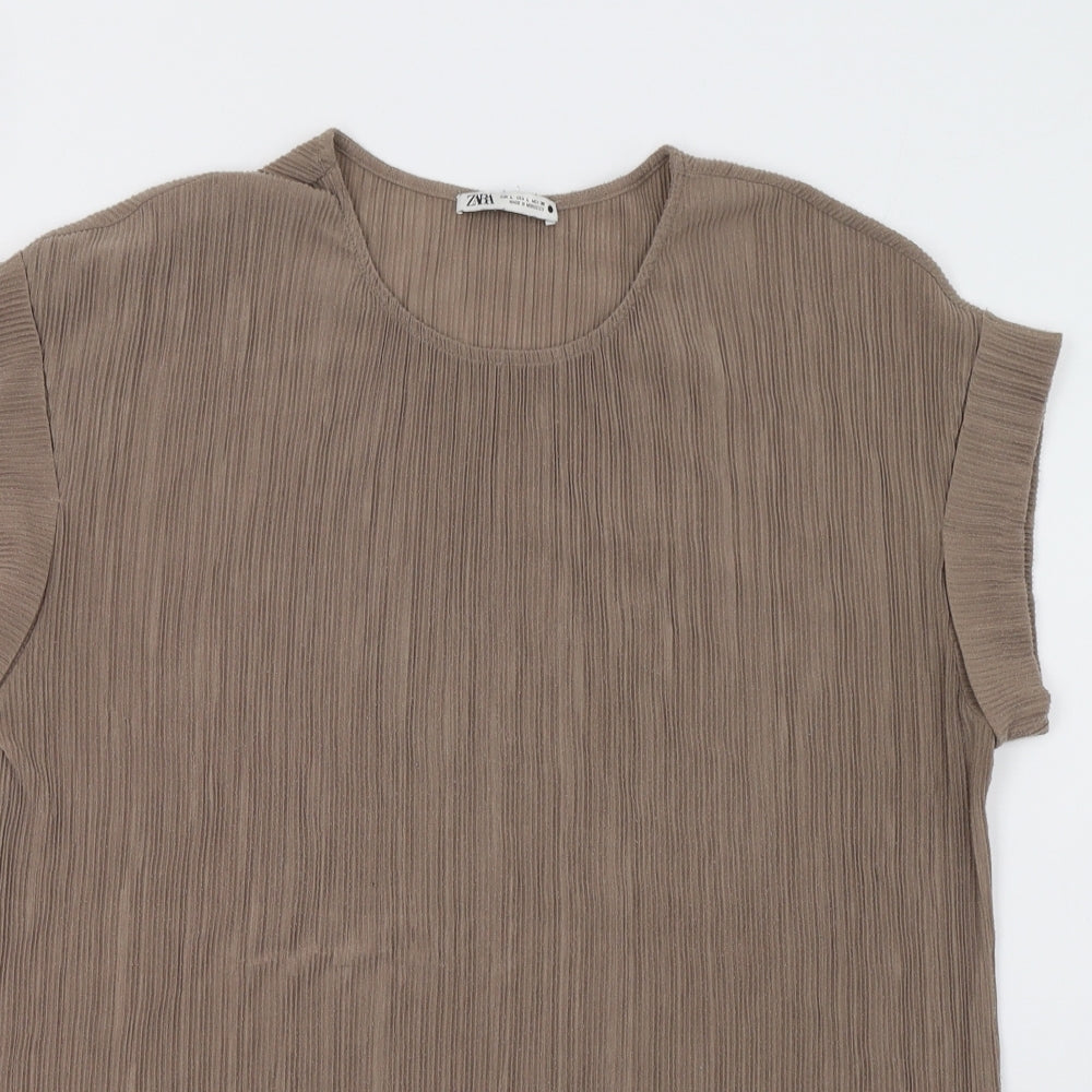 Zara Womens Beige   Basic Blouse Size L
