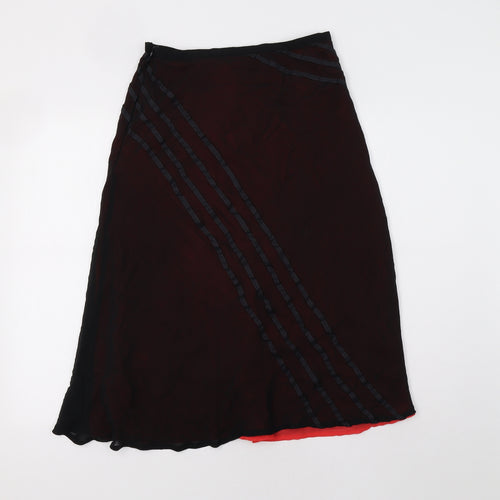 Coast Womens Black Floral  A-Line Skirt Size 10