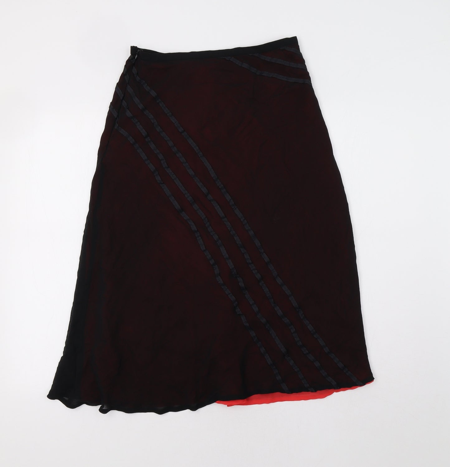 Coast Womens Black Floral  A-Line Skirt Size 10