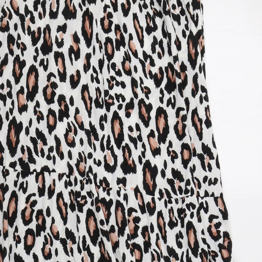New Look Womens White Animal Print  Maxi  Size S