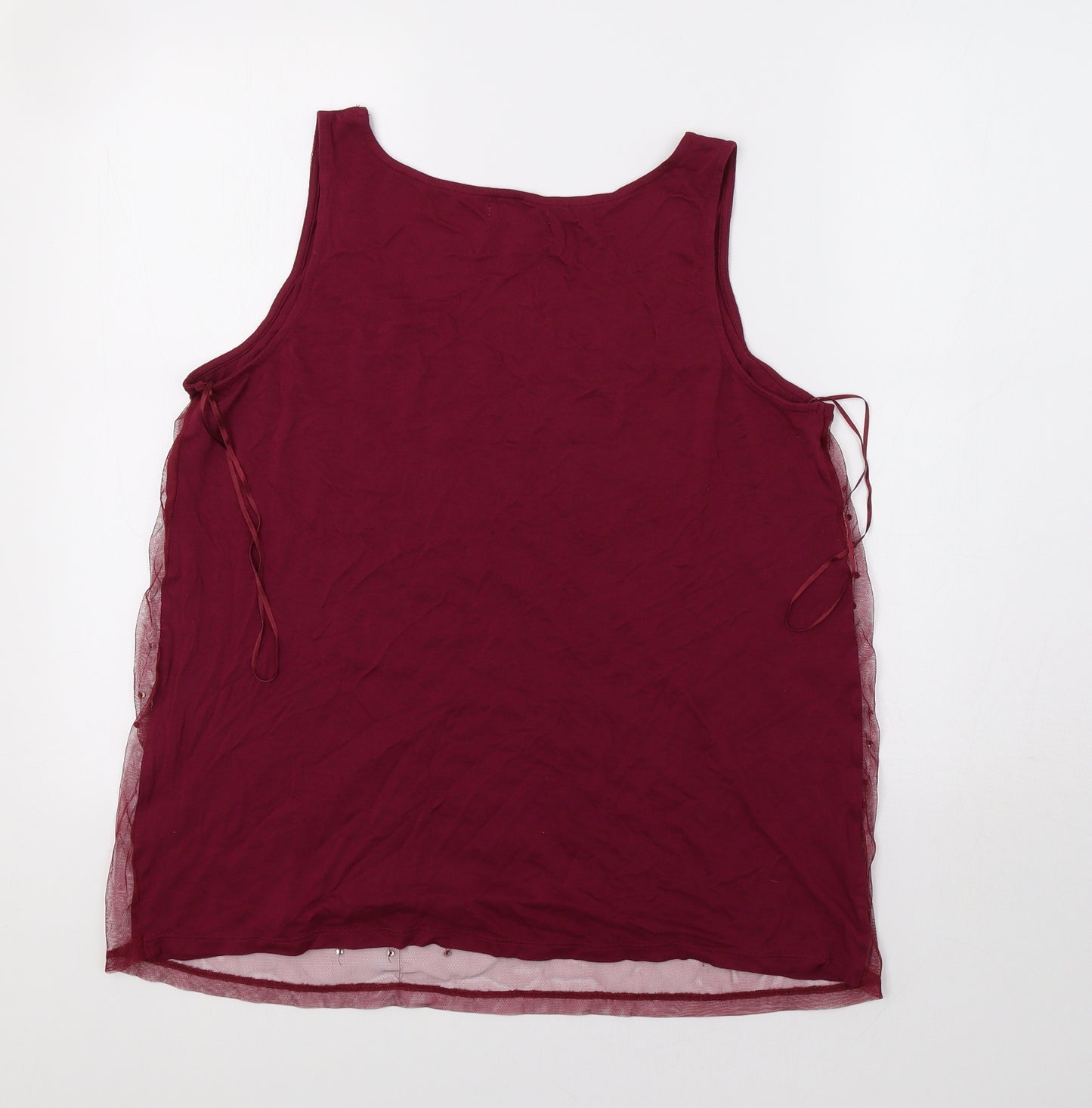 Papaya Womens Purple   Basic Tank Size 16  - Sequinned