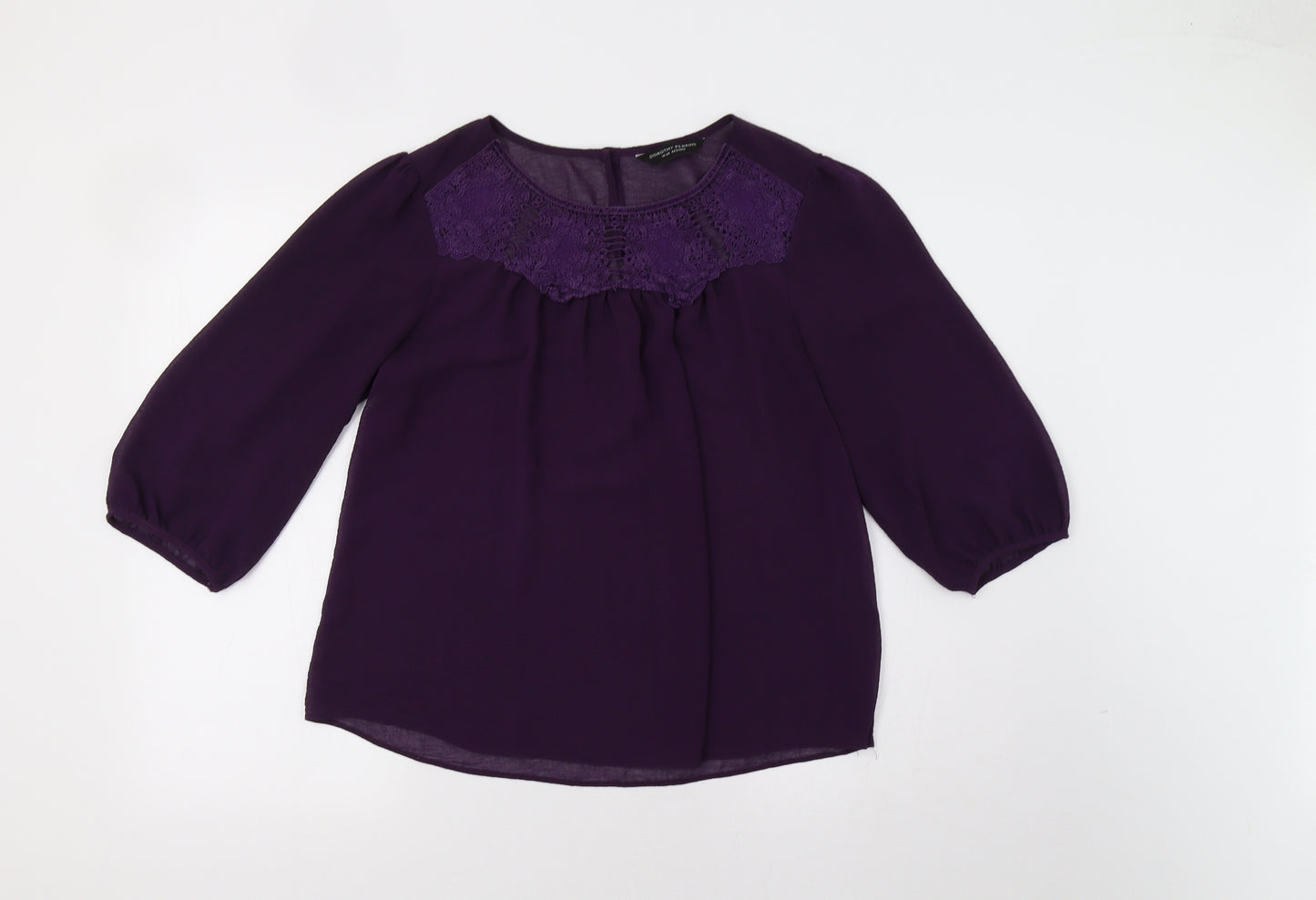 Dorothy P Womens Purple   Basic Blouse Size 14