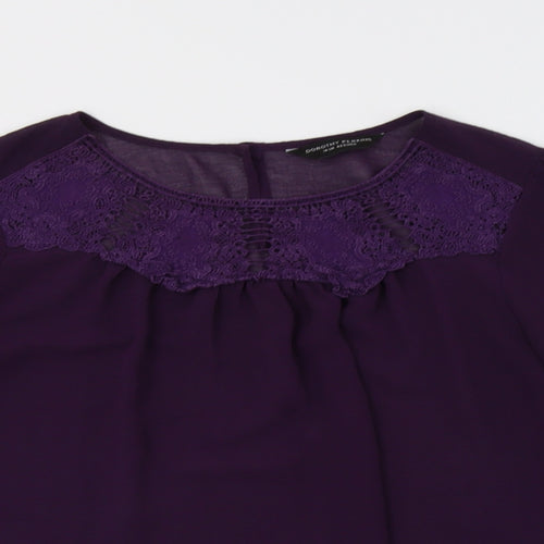 Dorothy P Womens Purple   Basic Blouse Size 14