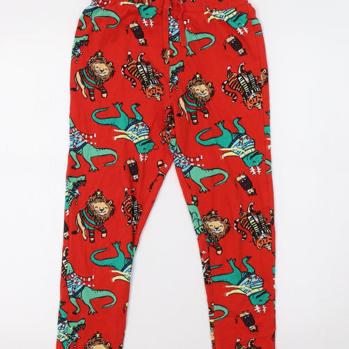 George Girls Red Geometric   Pyjama Pants Size 10-11 Years  - Dino