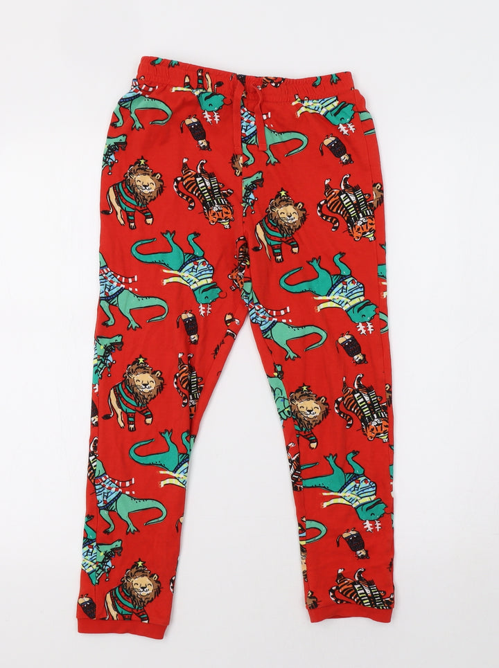 George Girls Red Geometric Pyjama Pants Size 10-11 Years - Dino