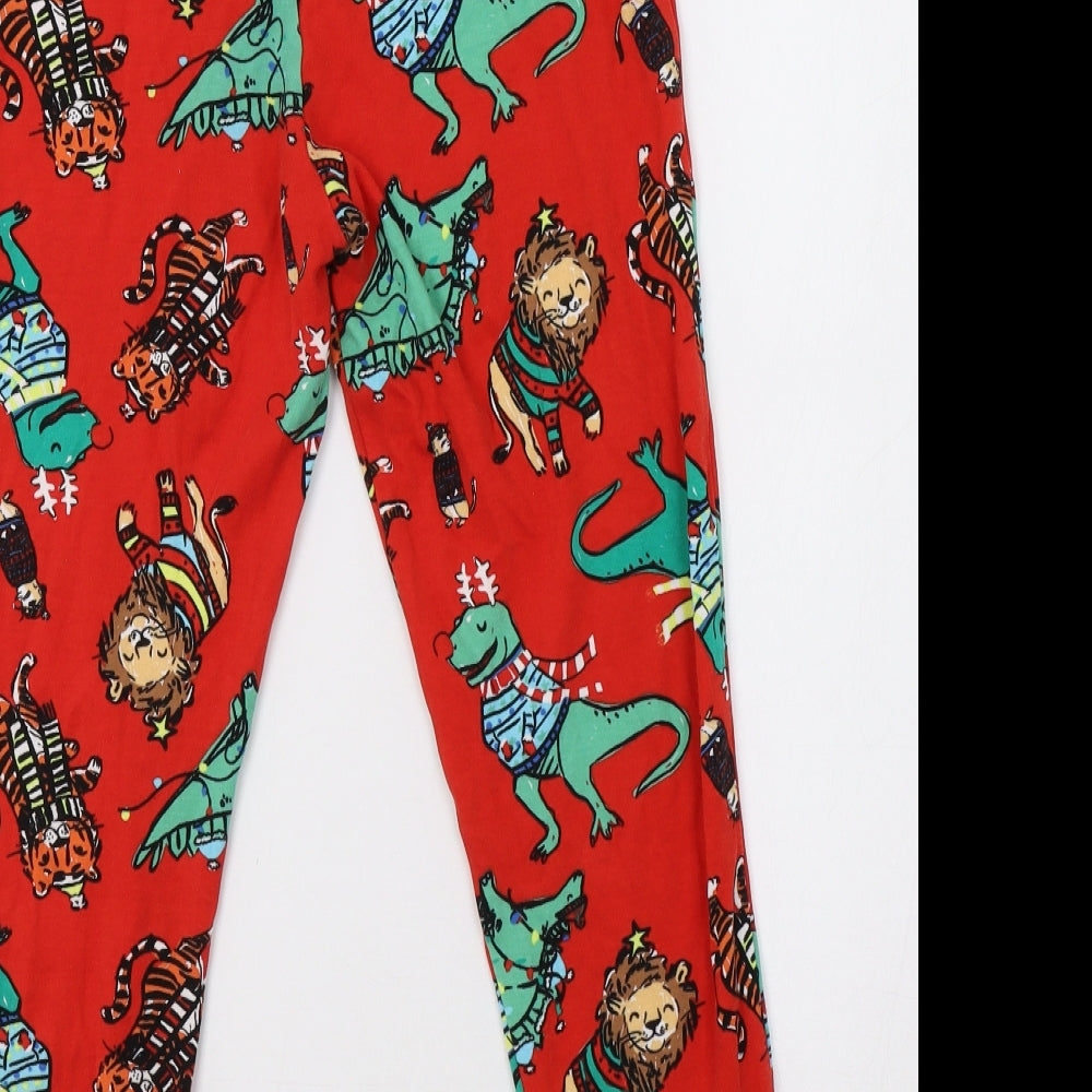 George Girls Red Geometric   Pyjama Pants Size 10-11 Years  - Dino
