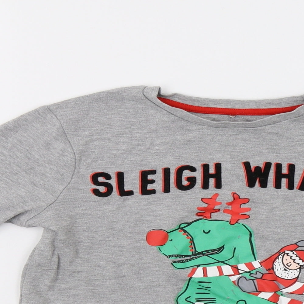 George Boys Grey   Basic T-Shirt Size 10-11 Years  - Christmas Top