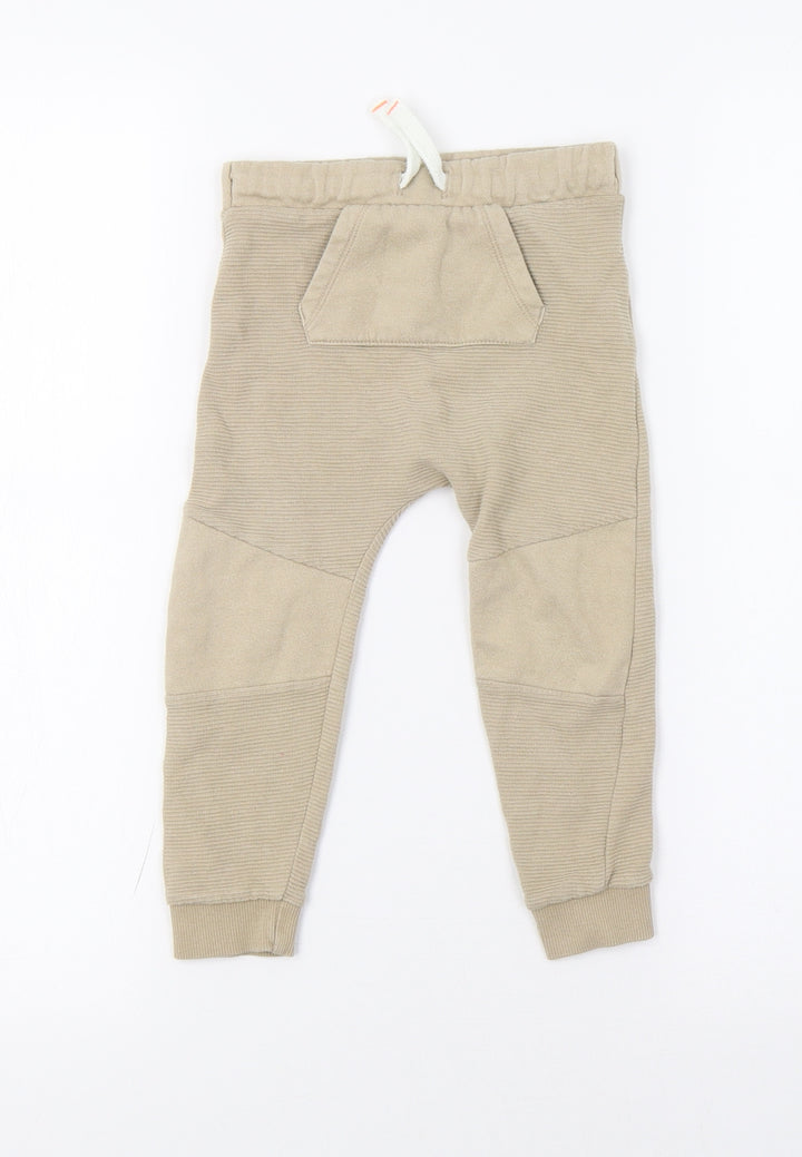 F&F Baby Beige Jogger Trousers Size 18-24 Months