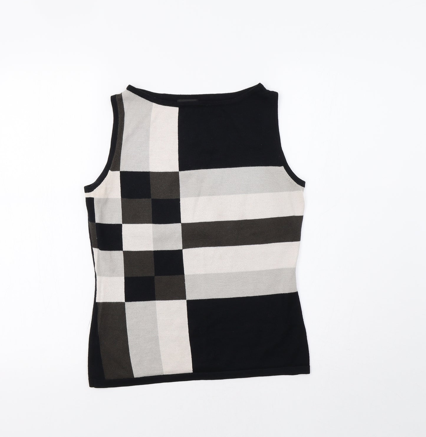 F&F Womens Black Geometric  Vest Jumper Size 12