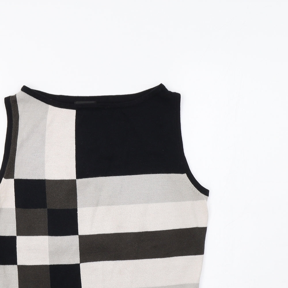 F&F Womens Black Geometric  Vest Jumper Size 12