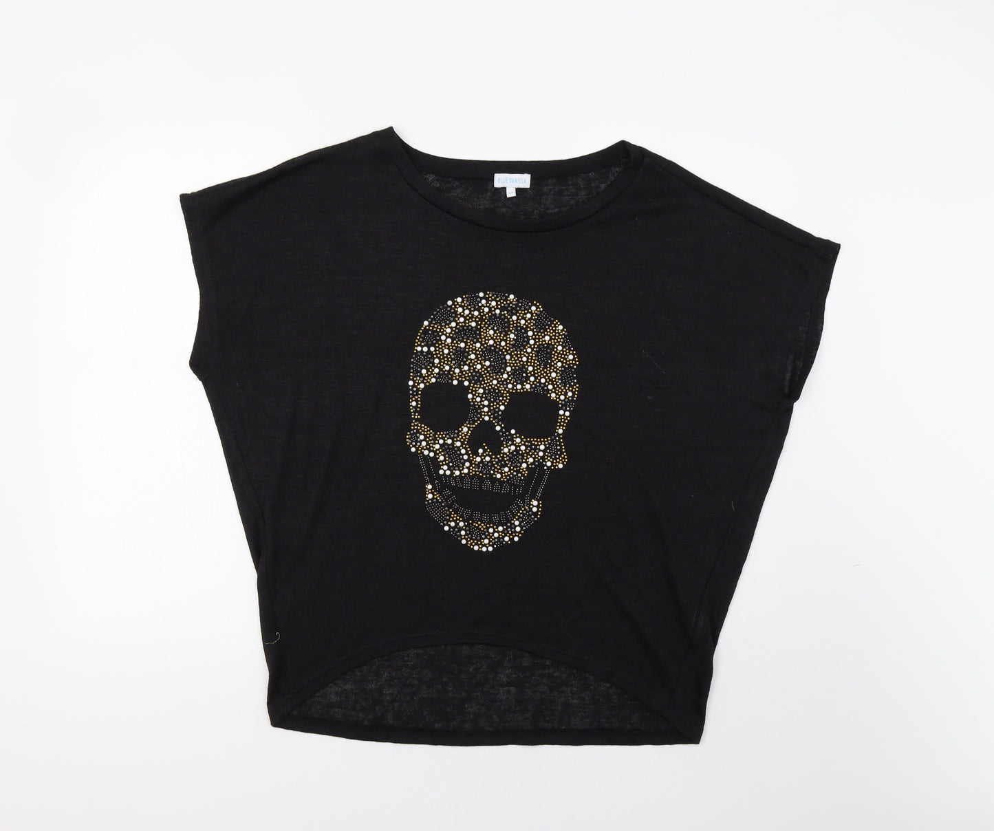 Bklue Vanilla Womens Black   Basic Blouse Size M  - Skull